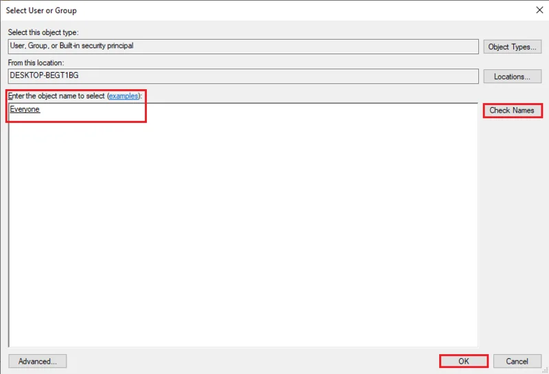 رفع خطای Failed to Enumerate Objects in Container در ویندوز 10
