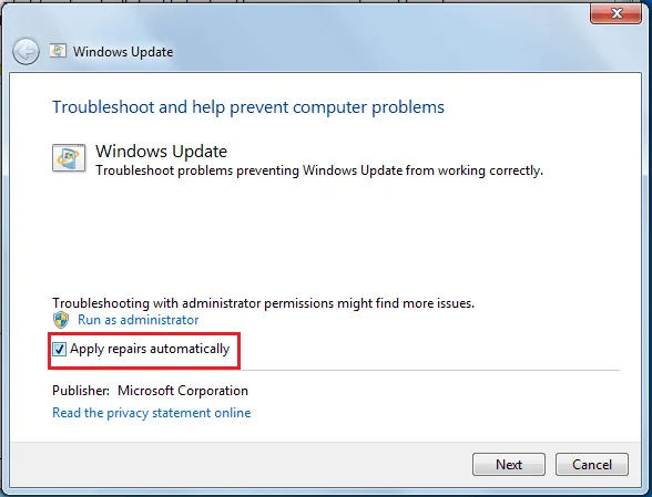 ダウンロードされないWindows7アップデートを修正