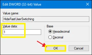 Cara Mendayakan atau Lumpuhkan Penukaran Pengguna Pantas dalam Windows 10