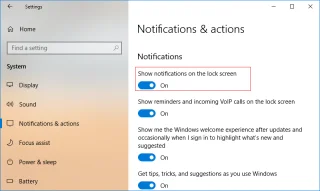 App-meldingen op vergrendelscherm in- of uitschakelen in Windows 10