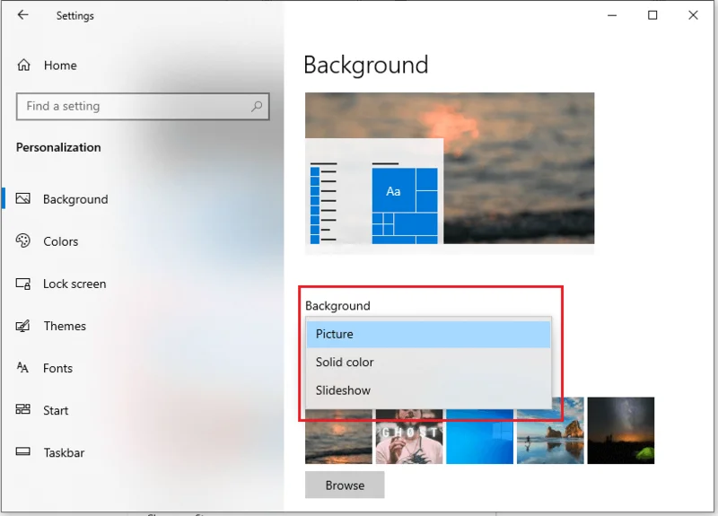 Perbaiki Latar Belakang Desktop Hitam Di Windows 10