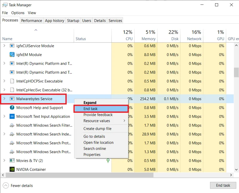 Fix Malwarebytes Real-Time Web Protection zal de fout niet inschakelen
