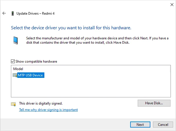 Windows10で認識されないAndroid携帯を修正