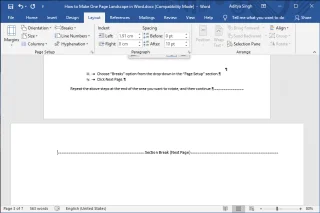 Hoe maak je één pagina liggend in Word