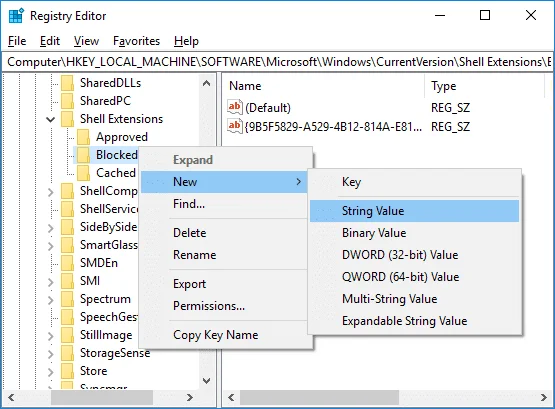 Удалите Предоставить доступ из контекстного меню в Windows 10