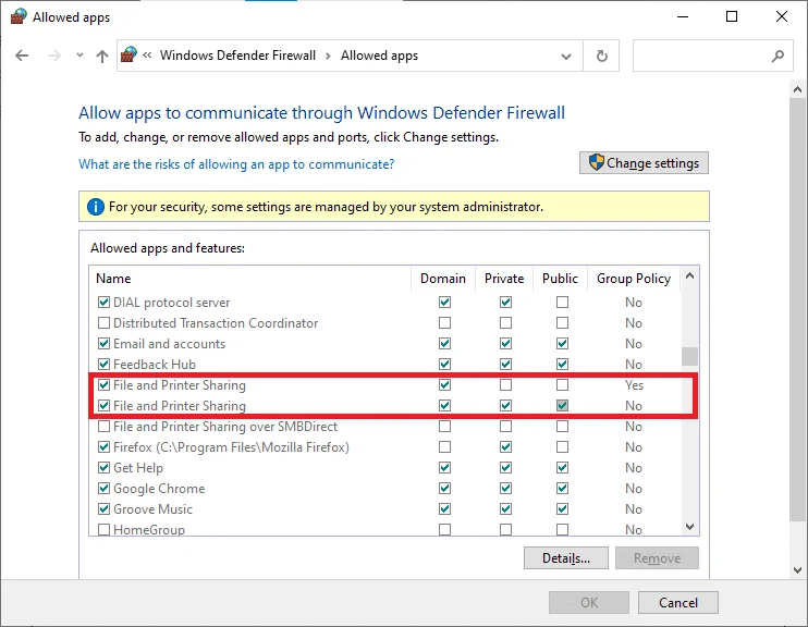 Reparar el uso compartido de archivos de Windows 10 que no funciona