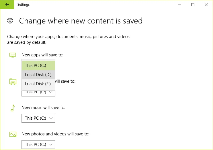 Cara Mengalihkan Apl Windows 10 ke Pemacu Lain