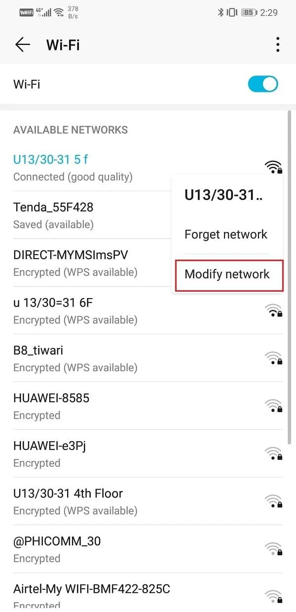 Androidでインターネットが利用できない可能性があるエラーを修正する