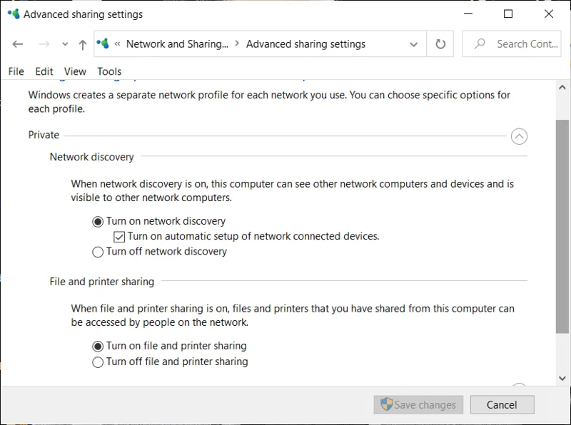 在 Windows 10 上無需家庭組即可共享文件和打印機