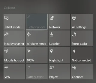 Fix Rotation Lock grijs weergegeven in Windows 10