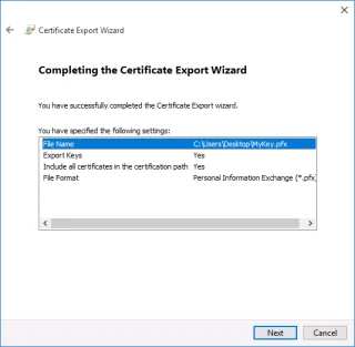 Maak een back-up van uw EFS-certificaat en -sleutel in Windows 10