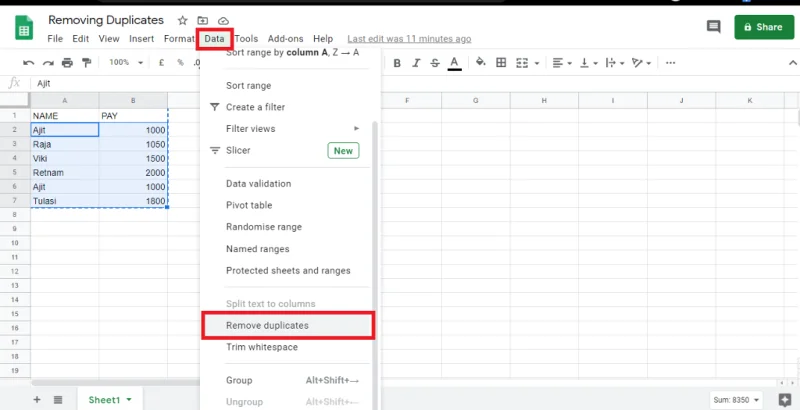 6 Cara Menghapus Duplikat Di Google Sheets