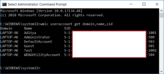 Zoek Security Identifier (SID) van gebruiker in Windows 10
