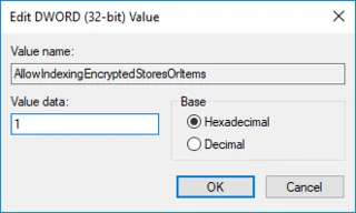 Dayakan atau Lumpuhkan Pengindeksan Fail Disulitkan Dalam Windows 10