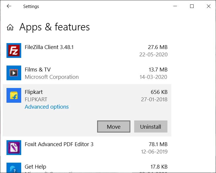 Geïnstalleerde programma's naar een andere schijf verplaatsen in Windows 10