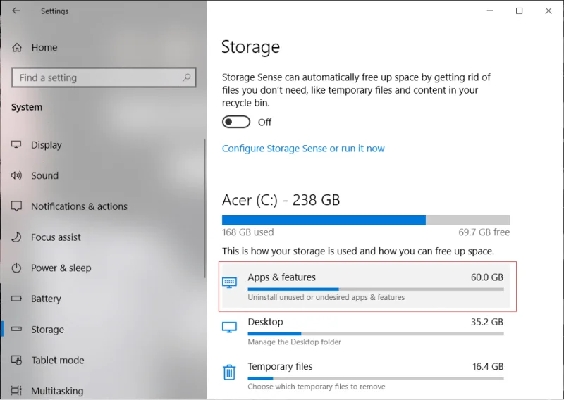 Geïnstalleerde programma's naar een andere schijf verplaatsen in Windows 10