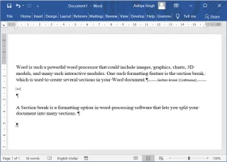 Een sectie-einde verwijderen in Microsoft Word
