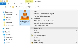 Verwijder de optie Cast naar apparaat uit het contextmenu in Windows 10