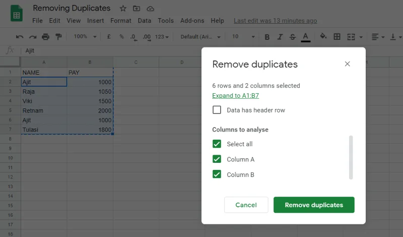 6 Cara Menghapus Duplikat Di Google Sheets