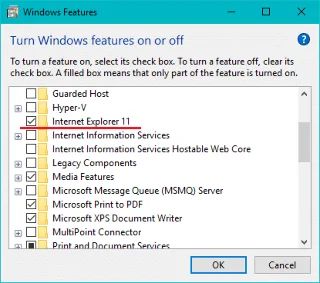 Cara memasang Internet Explorer pada Windows 10