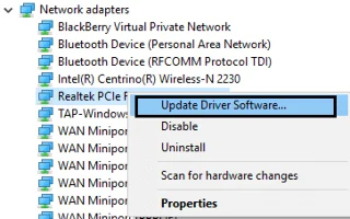 Fix Realtek PCIe GBE Family Controller-adapter ondervindt stuurprogrammaprobleem