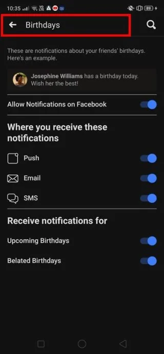 Facebookアプリで誕生日を見つける方法は？