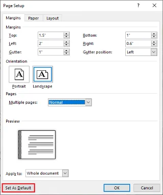 Cómo configurar márgenes de 1 pulgada en Microsoft Word