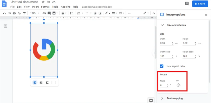 Googleドキュメントで画像を回転させる4つの方法