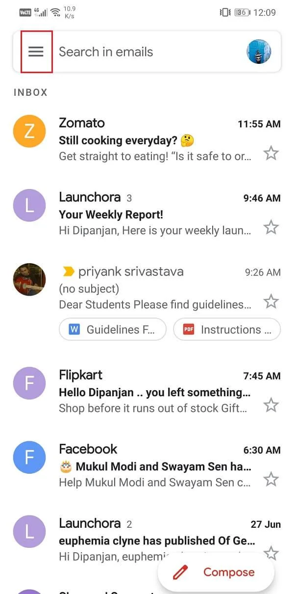 GmailアプリがAndroidで同期されない問題を修正