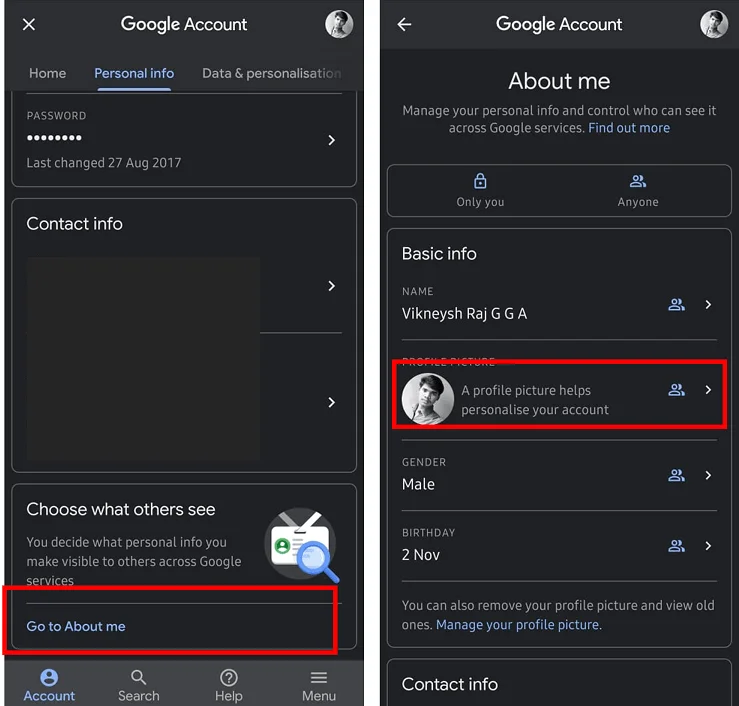 Bagaimana Cara Menghapus Gambar Profil Google atau Gmail?