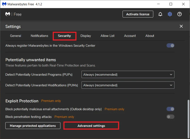 Malwarebytesがサービスに接続できないというエラーを修正