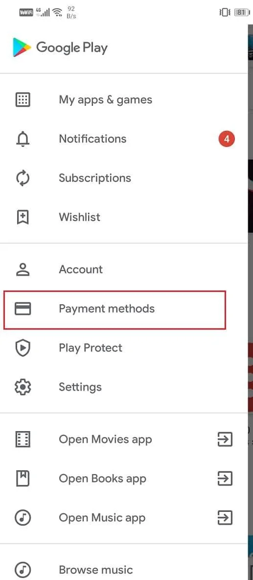 Fix Transactie kan niet worden voltooid in Google Play Store