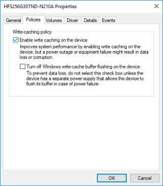 在 Windows 10 中啟用或禁用磁盤寫入緩存