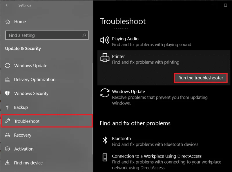 Windows10の一般的なプリンターの問題を修正する