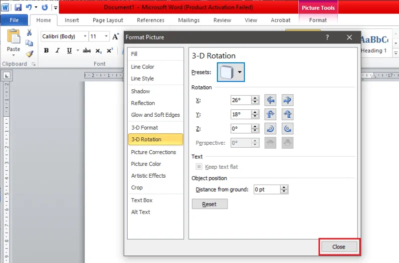 Cara Memutar Gambar atau Gambar di Word