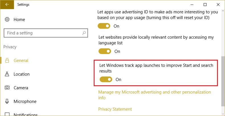 Fix Toon meest gebruikte apps-instelling is grijs weergegeven in Windows 10