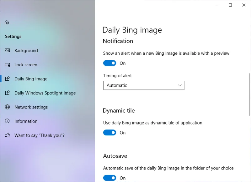 Windows10で毎日のBing画像を壁紙として設定する