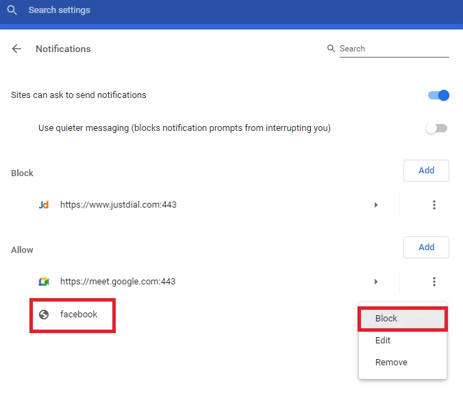 如何在 Chrome 上關閉 Facebook 通知