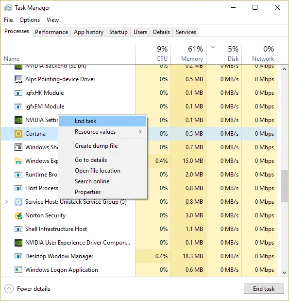 Fix Zoeken werkt niet in Windows 10