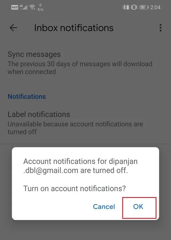 GmailアプリがAndroidで同期されない問題を修正