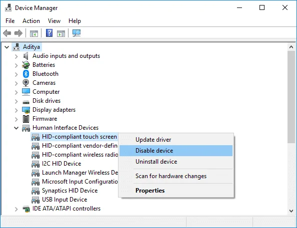 Windows10でタッチスクリーンを無効にする[ガイド]
