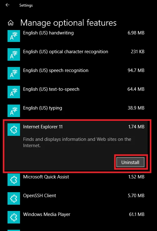 Cara memasang Internet Explorer pada Windows 10