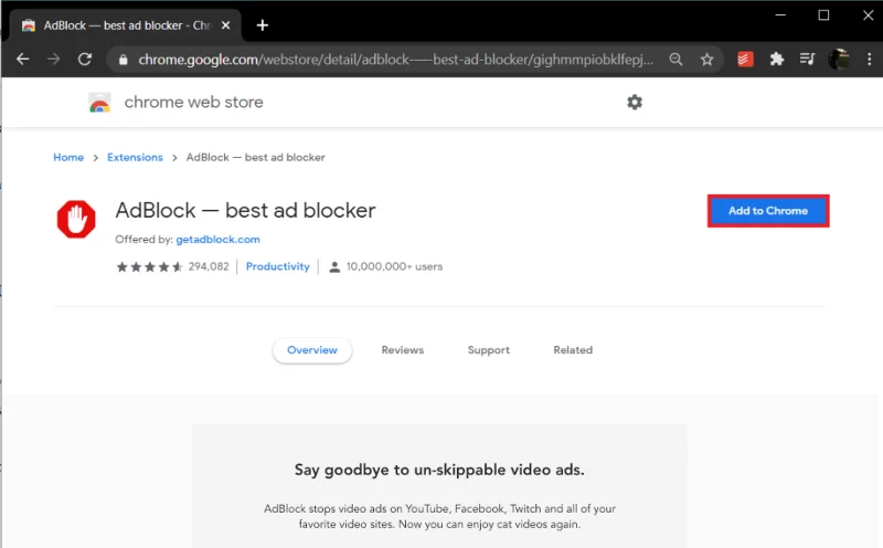 AdblockがYouTubeで機能しなくなった問題を修正