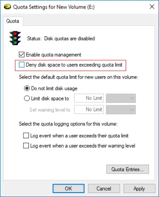 Aktifkan atau Nonaktifkan Terapkan Batas Kuota Disk di Windows 10