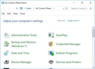 Verberg items in het Configuratiescherm in Windows 10