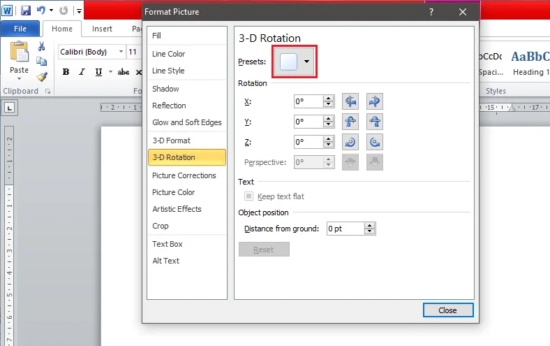 Cara Memutar Gambar atau Gambar di Word