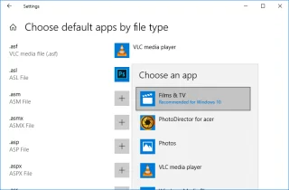 Standaardprogrammas wijzigen in Windows 10