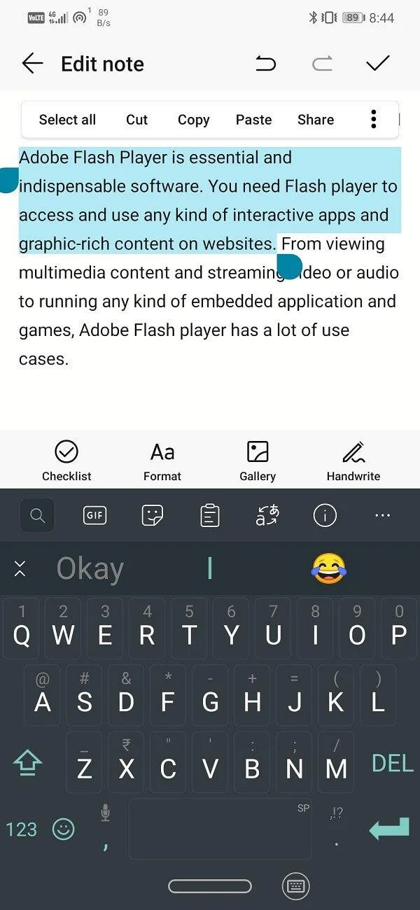Androidでコピーアンドペーストを使用する方法