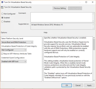 Credential Guard in- of uitschakelen in Windows 10