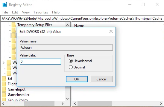Windows10のサムネイルキャッシュの自動削除を停止する